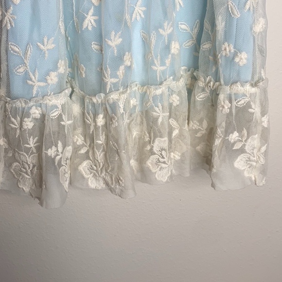 Zunie Easter Blue Lace Overlay Party Dress Size 5 - Picture 6 of 8